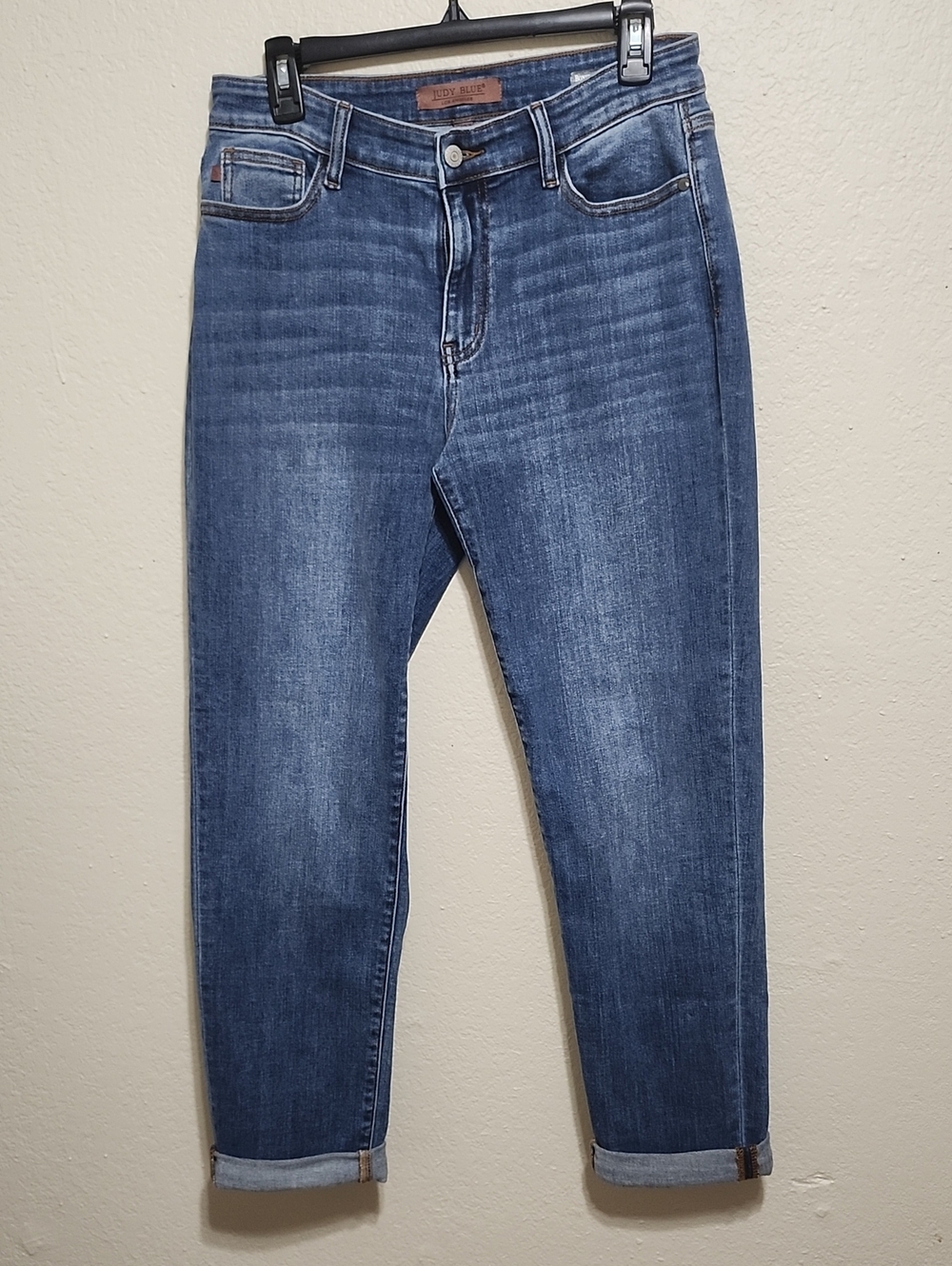 Judy Blue Mid-Rise Cuffed Boyfriend Jeans Vintage Wash Sz 5/27